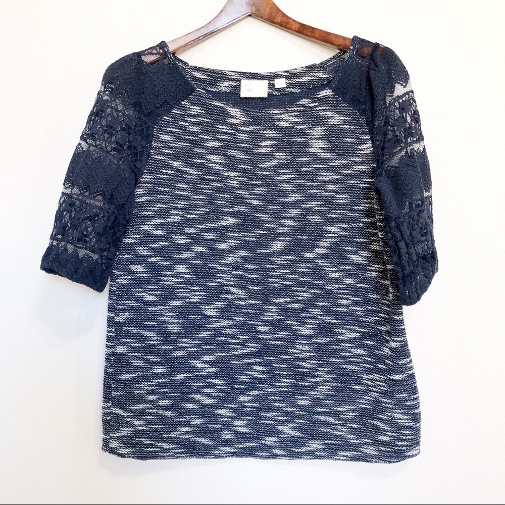Anthropologie 9-HI5 STCL | Lace Sleeve Tops | XS